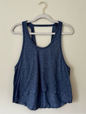 Lululemon Intended Open Back Tank, Heathered Dark Cobalt Blue – Medium